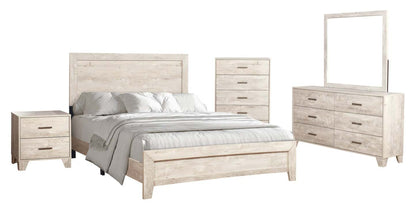 Commode de chambre à coucher Arbor, 5 tiroirs, 31,5 L x 48,4 H - Bois flotté blanc | Commode verticale de chambre à coucher Arbor de 31,5 po (L) x 48,4 po (H) à 5 tiroirs - bois de grève blanc