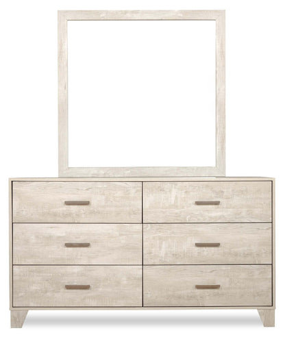 Commode à 6 tiroirs pour chambre à coucher Arbor, 58,7 L x 33,3 H - Bois flotté blanc | Commode de chambre à coucher Arbor de 58,7 po (L) x 33,3 po (H) à 6 tiroirs - bois de grève blanc