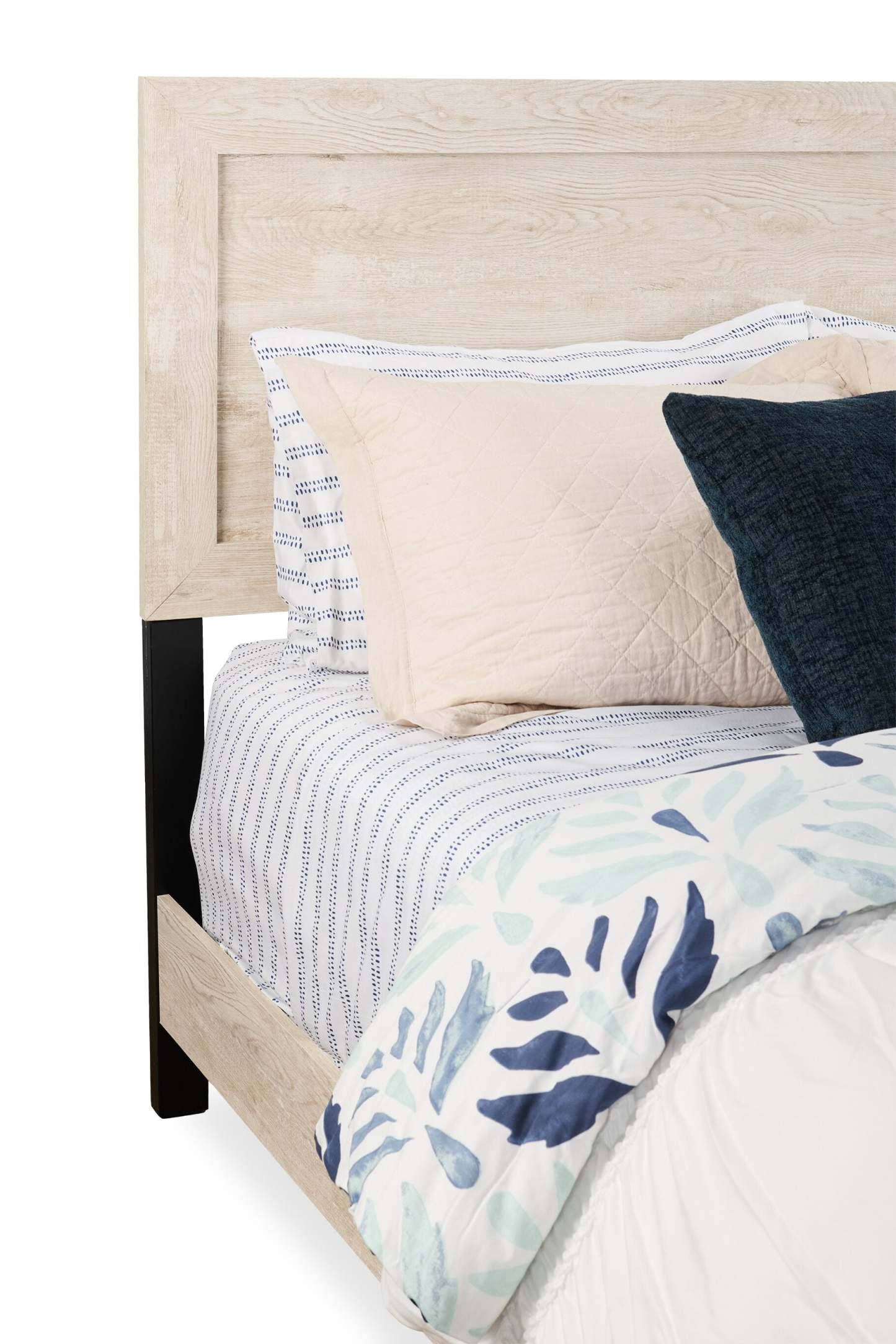 Lit à panneaux Arbor, bois flotté blanc - Queen Size | Lit à panneaux Arbour, bois de grève blanc - format grand lit