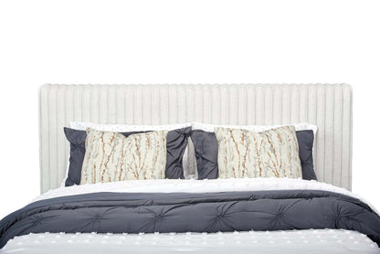 Lit plateforme rembourré Aria en tissu gris capitonné - format grand lit | Lit plateforme rembourré Aria en tissu gris, capitonné - Queen Size