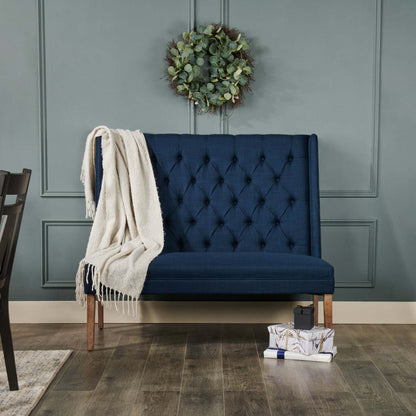 Ariel 30.5 Wing Back Hall Bench - Bleu|Banc d'entrée à oreilles Ariel de 30,5 po - bleu