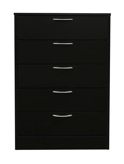 Commode de chambre à coucher Arlo, 5 tiroirs, 23,6 L x 36,2 H, fabriquée au Canada - Noir | Commode verticale Arlo de 23,6 po (L) x 36,2 po (H) à 5 tiroirs pour la chambre à coucher, fabriquée au Canada - noire