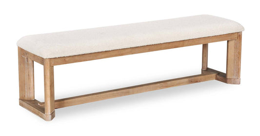 Aspen Dining Bench with Fabric Seat, 64.25W - Natural | Banc de salle à manger Aspen