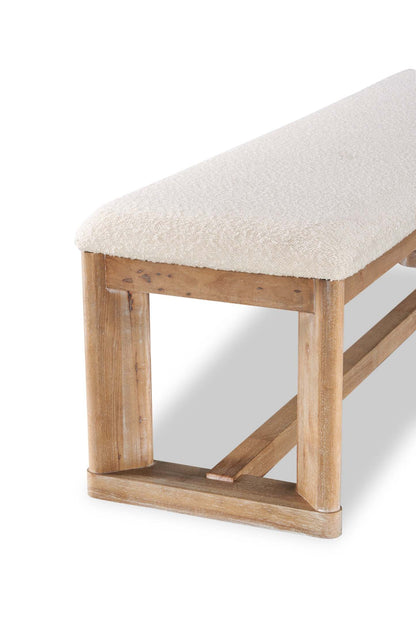 Banc de salle à manger Aspen avec assise en tissu, 64,25 po de largeur - Naturel | Banc de salle à manger Aspen