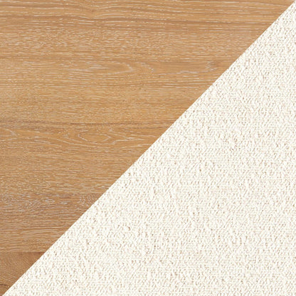 Chaise de salle à manger Aspen avec siège en tissu, dossier à lattes - Naturel | Chaise de salle à manger Aspen avec siège en tissu, dossier à lattes - naturel