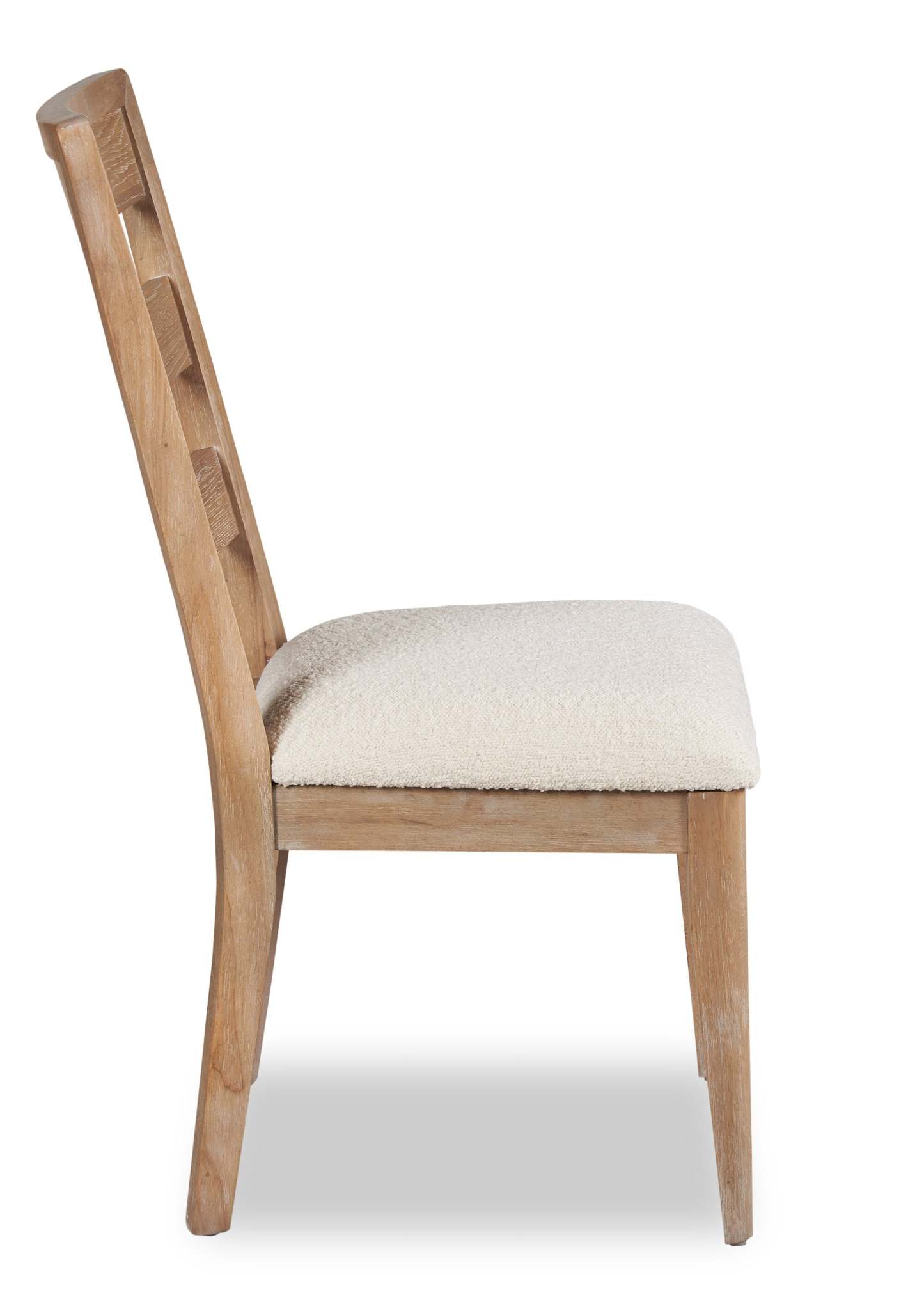 Chaise de salle à manger Aspen avec siège en tissu, dossier à lattes - Naturel | Chaise de salle à manger Aspen avec siège en tissu, dossier à lattes - naturel