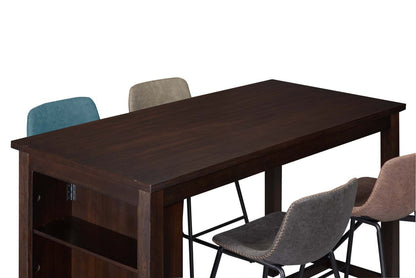 Table de salle à manger à hauteur de comptoir Astoria avec étagères intégrées, 60 W - Marron | Table de salle à manger Astoria de 60 po (L) de hauteur comptoir avec tablettes intégrées - brune