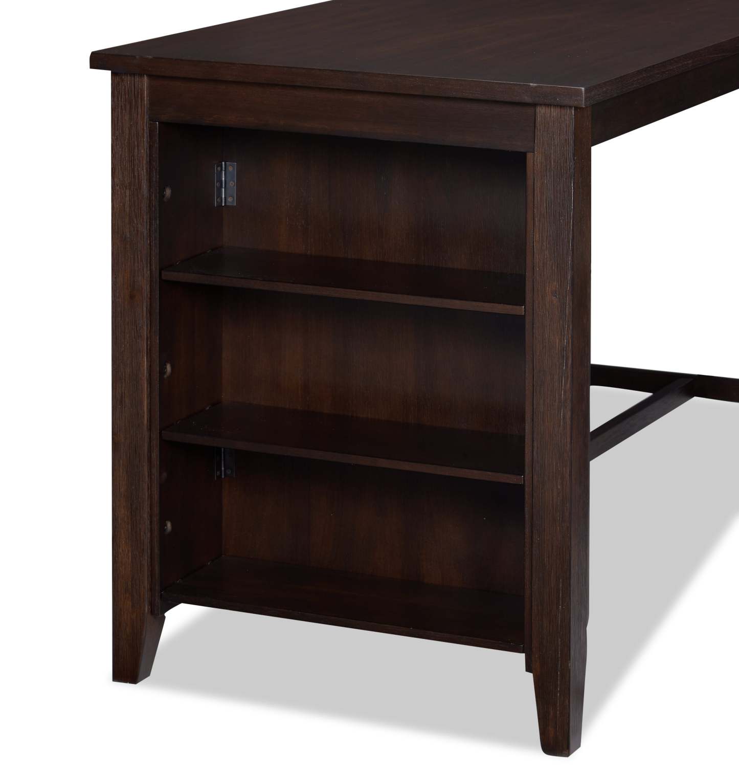 Table de salle à manger à hauteur de comptoir Astoria avec étagères intégrées, 60 W - Marron | Table de salle à manger Astoria de 60 po (L) de hauteur comptoir avec tablettes intégrées - brune