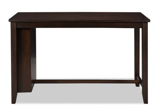 Table de salle à manger à hauteur de comptoir Astoria avec étagères intégrées, 60 W - Marron | Table de salle à manger Astoria de 60 po (L) de hauteur comptoir avec tablettes intégrées - brune