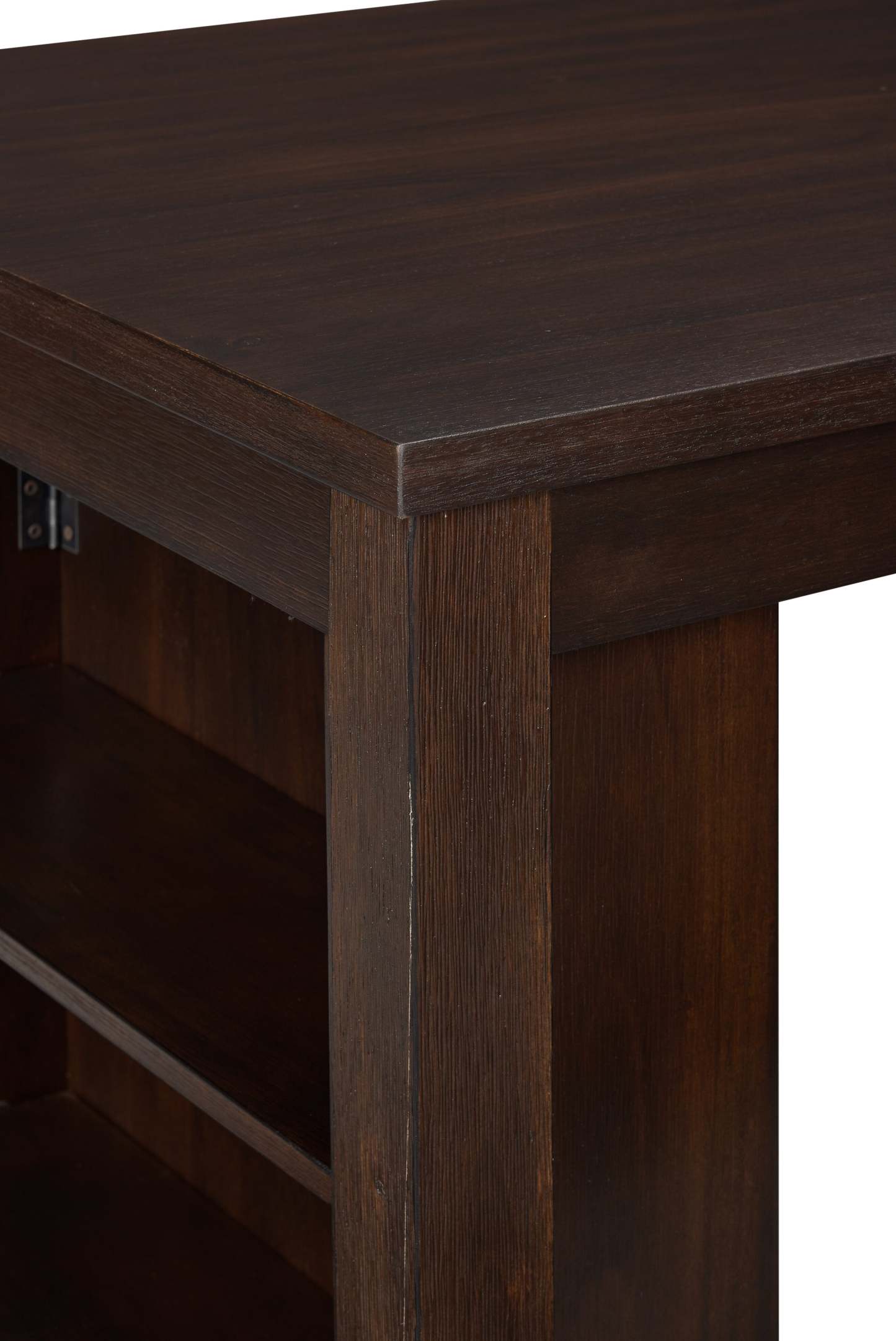 Astoria Ensemble de salle à manger 5 pièces à hauteur de comptoir avec table et 4 chaises, étagères intégrées, 60 W - Marron | Ensemble de salle à manger Astoria 5 pièces de hauteur comptoir avec table de 60 po (L), tablettes intégrées et 4 chaises - brun