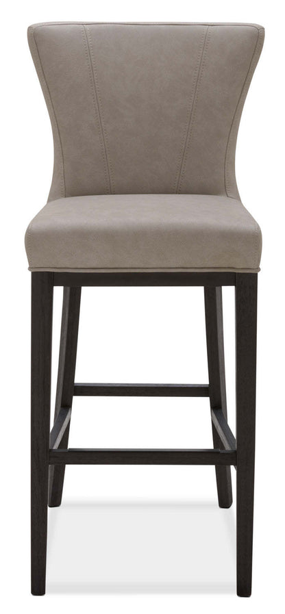 Quinn Barstool with Vegan Leather Fabric - Taupe | Tabouret bar Quinn en tissu de cuir végétalien - taupe