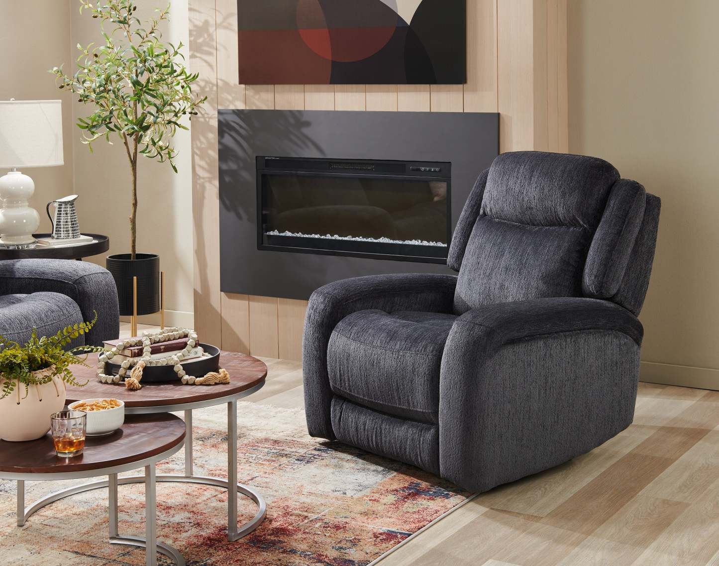 Atlantis 38 Fauteuil à inclinaison électrique en tissu avec position zéro gravité - gris foncé