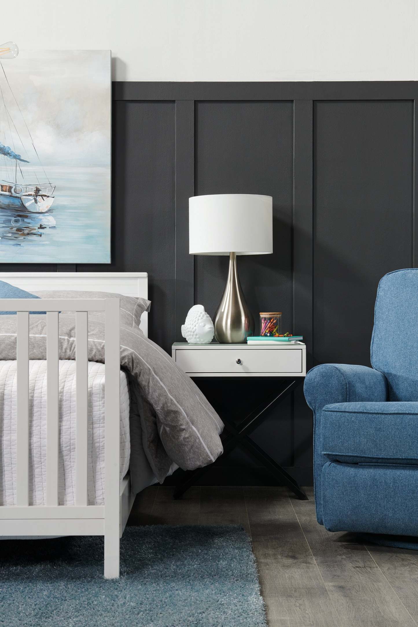 Audrey 21,75 Lampe de table en forme de goutte en acier brossé