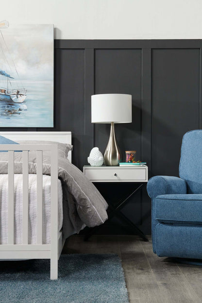 Audrey 21,75 Lampe de table en forme de goutte en acier brossé