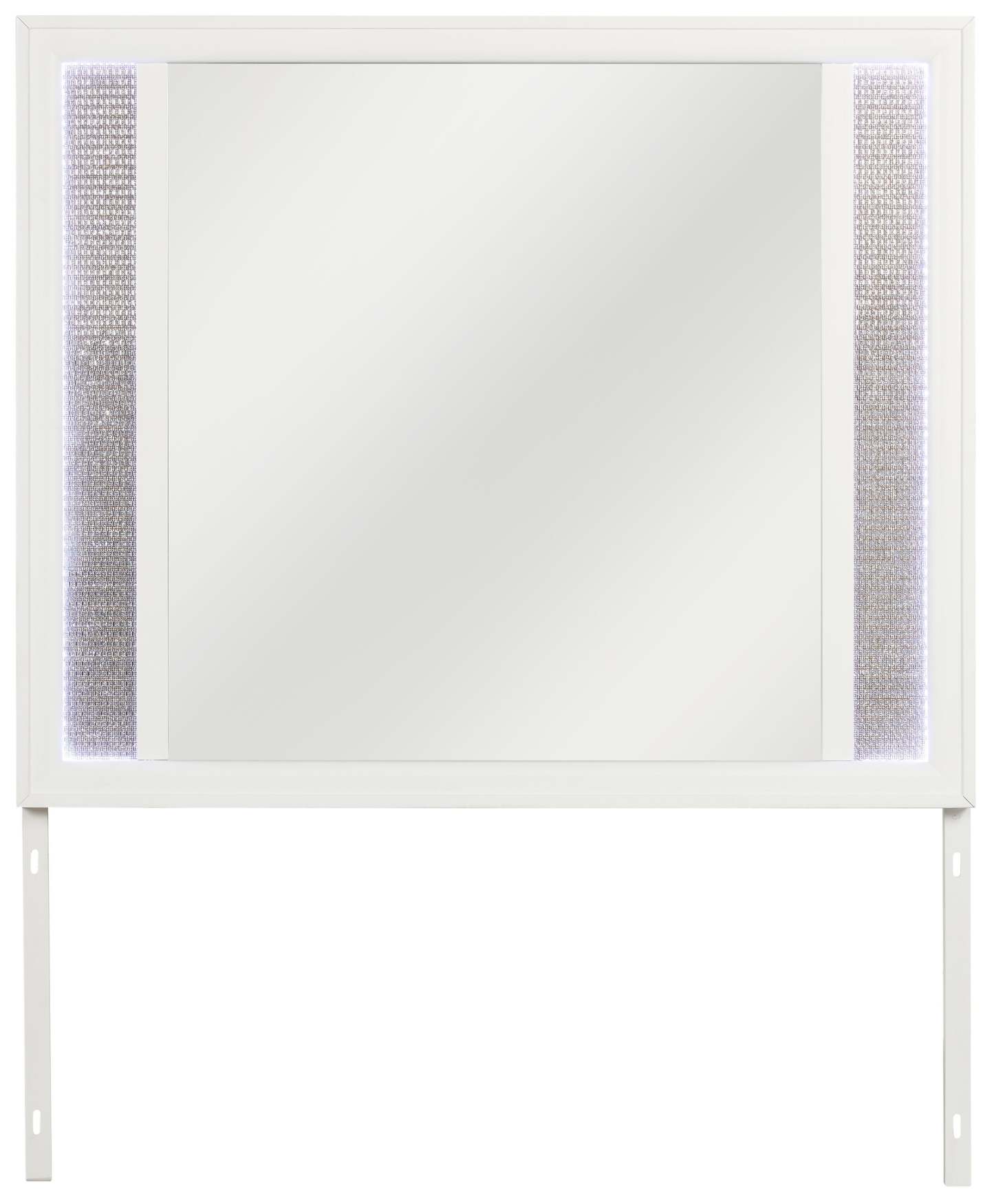 Miroir de commode de chambre à coucher Ava avec lumière LED, Glam - Blanc | Miroir de commode de chambre à coucher somptueux Ava avec éclairage à DEL - blanc
