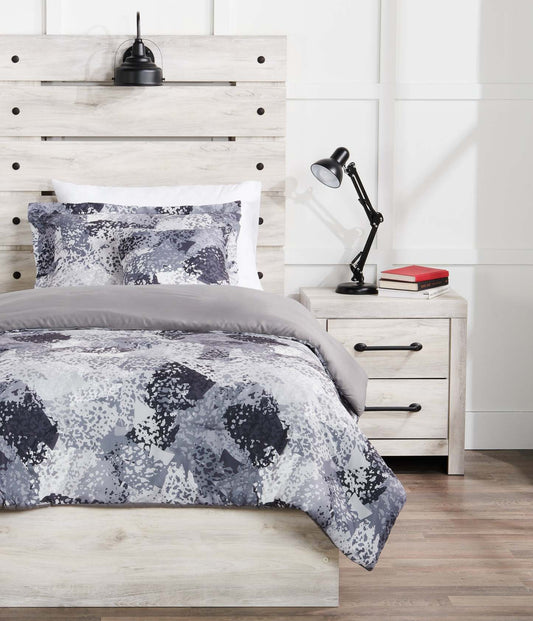 Ensemble d'édredon Axel 4 pièces pour lit double/grand lit - Gris | Ensemble d'édredon Axel 4 pièces pour lit double ou grand lit - gris