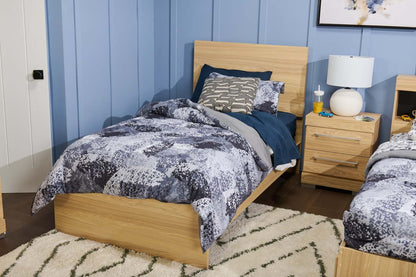 Ensemble d'édredon simple 3 pièces Axel - Gris | Ensemble d'édredon Axel 3 pièces pour lit simple - gris