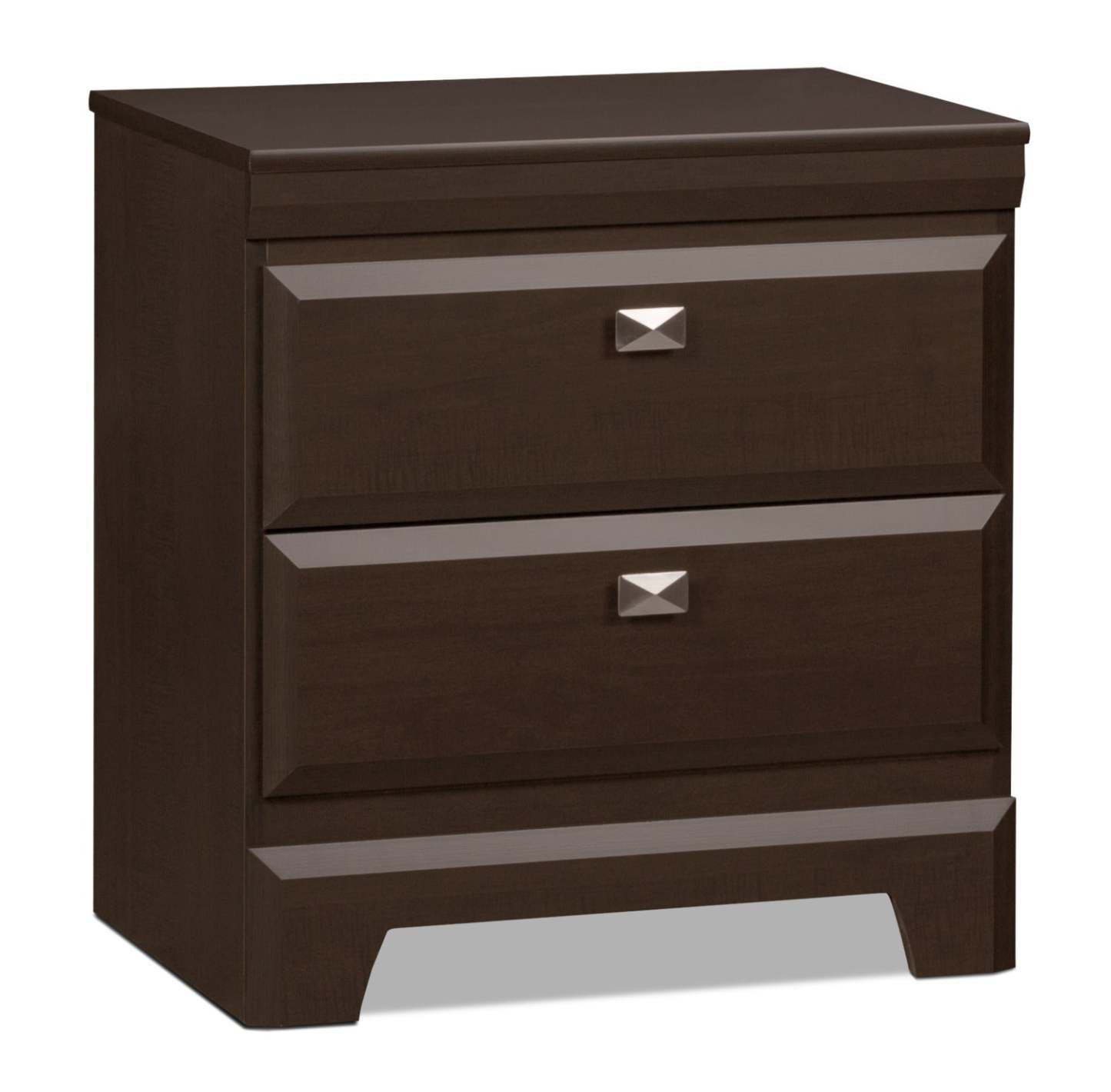 Table de chevet à 2 tiroirs Yorkdale, 23,5 L x 24,7 H, fabriquée au Canada - Marron | Table de nuit Yorkdale de 23,5 po (L) x 24,7 po (H) à 2 tiroirs, fabriquée au Canada - brune