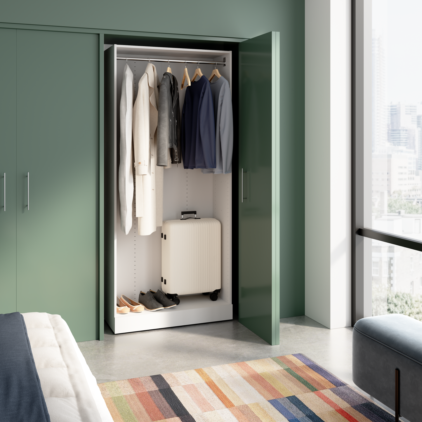 Bestar Florence 35 Modular Double Hanging Closet System - White|Système de garde-robe modulaire à 2 espaces pour suspension Florence de Bestar de 35 po - blanc