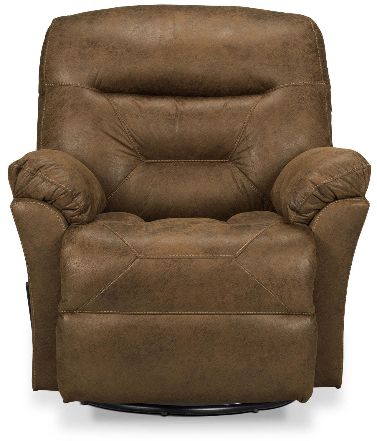 Fauteuil inclinable pivotant 4579 en tissu d'apparence cuir - bière brune