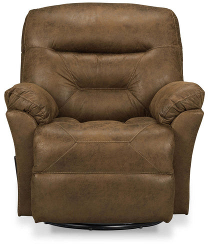 Fauteuil inclinable pivotant 4579 en tissu d'apparence cuir - bière brune