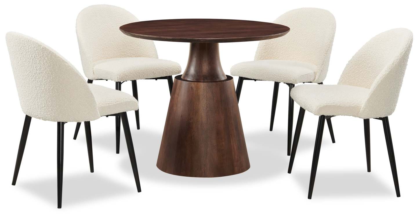 Chaise de salle à manger Bali avec tissu bouclé, métal - Taupe | Chaise de salle à manger Bali en tissu bouclé et en métal - taupe