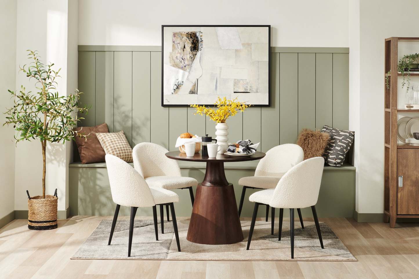 Chaise de salle à manger Bali avec tissu bouclé, métal - Taupe | Chaise de salle à manger Bali en tissu bouclé et en métal - taupe