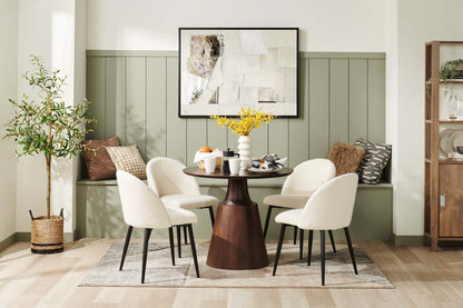 Chaise de salle à manger Bali avec tissu bouclé, métal - Taupe | Chaise de salle à manger Bali en tissu bouclé et en métal - taupe