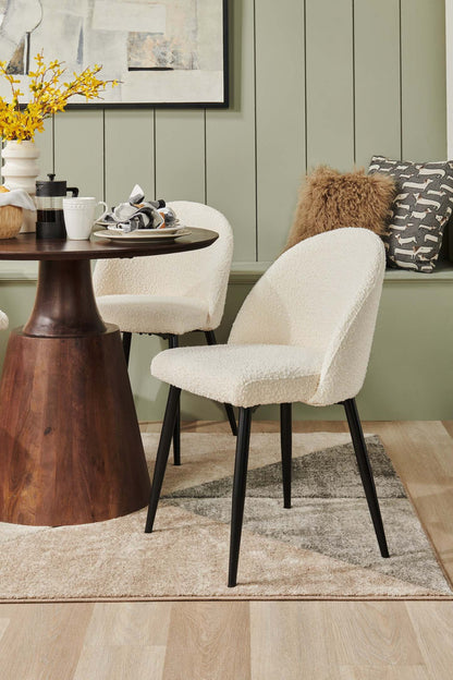 Chaise de salle à manger Bali avec tissu bouclé, métal - Taupe | Chaise de salle à manger Bali en tissu bouclé et en métal - taupe