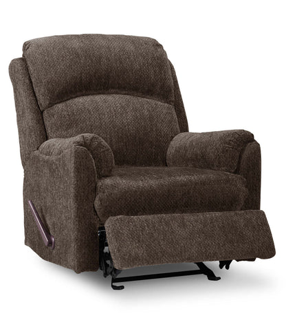 Fabriqué au Canada Fauteuil inclinable coulissant en tissu chenille Baron 32 - Brun | Fauteuil coulissant inclinable Baron de 32 po fabriqué au Canada en tissu de chenille - brun