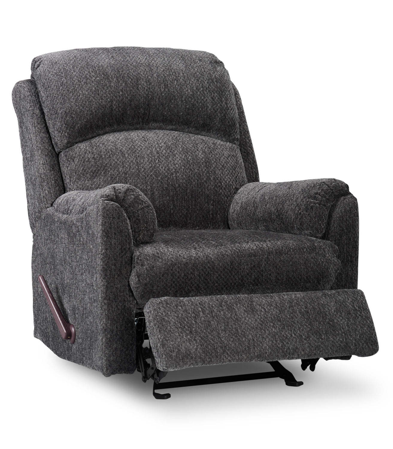 Fabriqué au Canada Fauteuil inclinable coulissant en tissu chenille Baron 32 - Gris | Fauteuil coulissant inclinable Baron de 32 po fabriqué au Canada en tissu de chenille - gris
