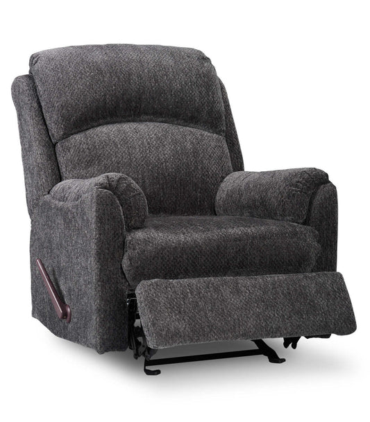 Fabriqué au Canada Fauteuil inclinable coulissant en tissu chenille Baron 32 - Gris | Fauteuil coulissant inclinable Baron de 32 po fabriqué au Canada en tissu de chenille - gris