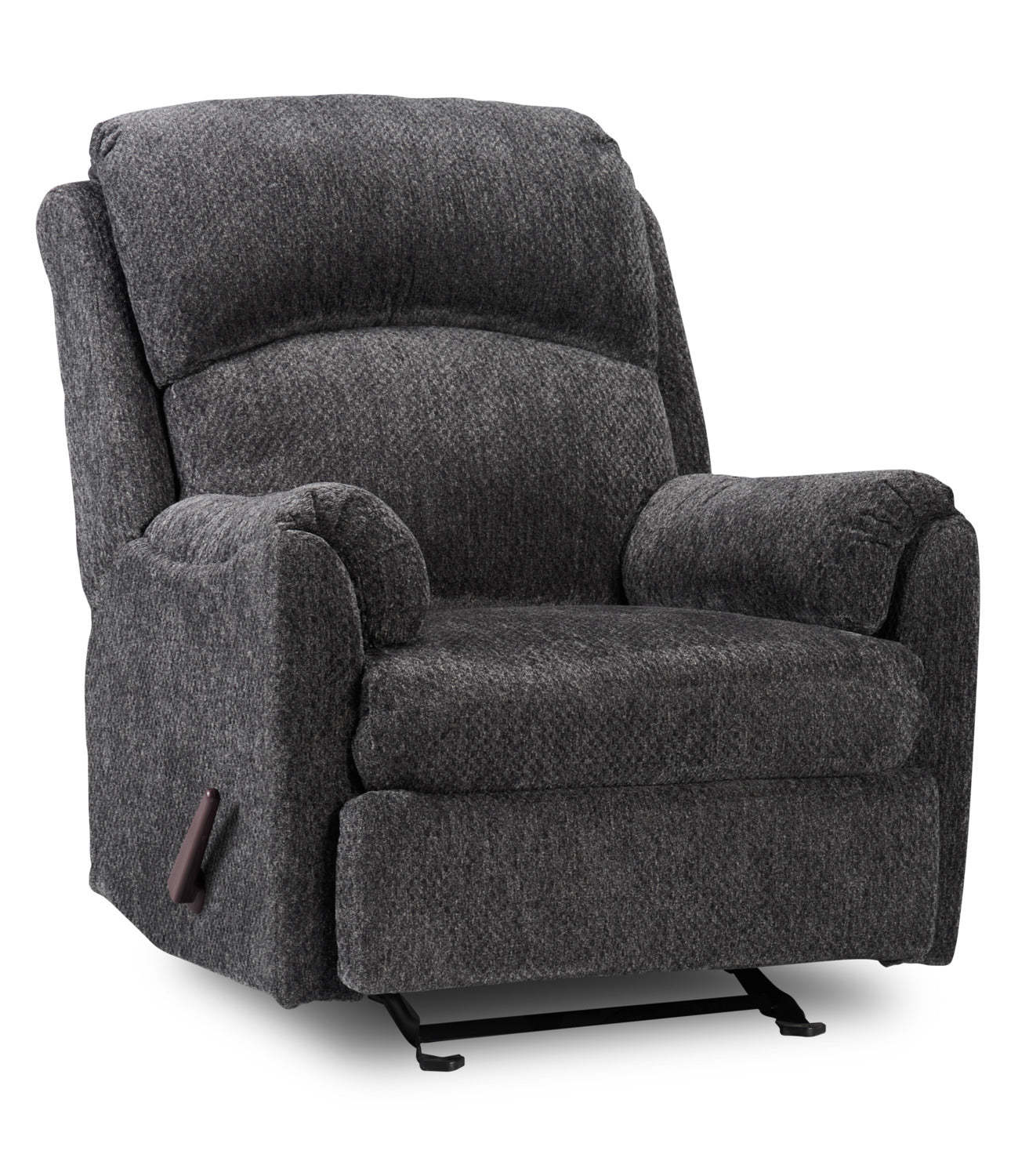 Fabriqué au Canada Fauteuil inclinable coulissant en tissu chenille Baron 32 - Gris | Fauteuil coulissant inclinable Baron de 32 po fabriqué au Canada en tissu de chenille - gris