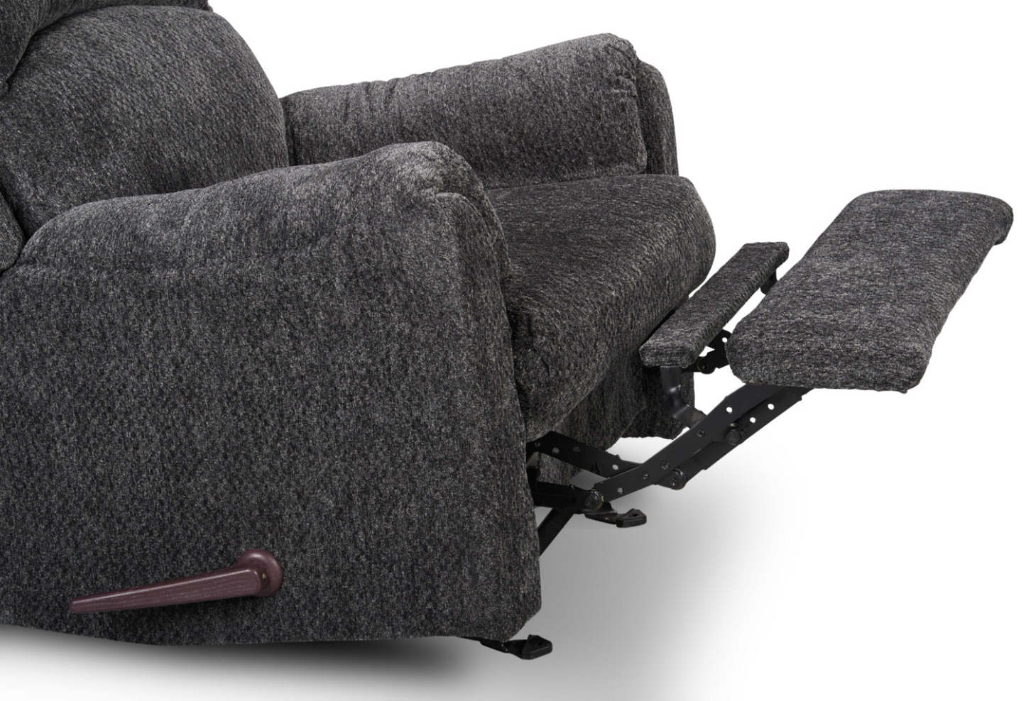 Fabriqué au Canada Fauteuil inclinable coulissant en tissu chenille Baron 32 - Gris | Fauteuil coulissant inclinable Baron de 32 po fabriqué au Canada en tissu de chenille - gris