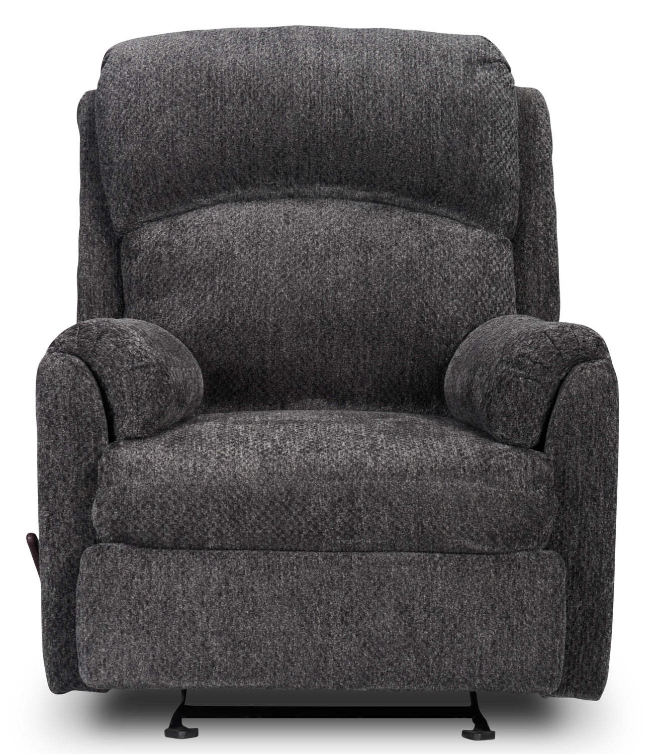 Fabriqué au Canada Fauteuil inclinable coulissant en tissu chenille Baron 32 - Gris | Fauteuil coulissant inclinable Baron de 32 po fabriqué au Canada en tissu de chenille - gris