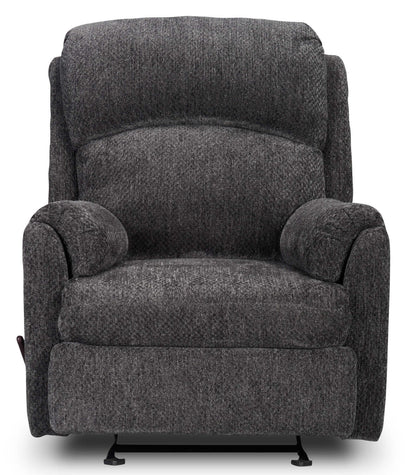 Fabriqué au Canada Fauteuil inclinable coulissant en tissu chenille Baron 32 - Gris | Fauteuil coulissant inclinable Baron de 32 po fabriqué au Canada en tissu de chenille - gris