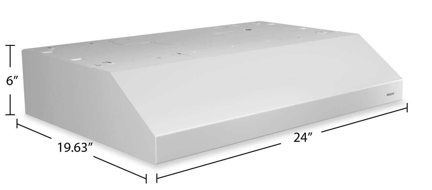 Hotte de cuisinière sous l'armoire Broan 24 - Blanc | Hotte de cuisinière sous l'armoire Broan de 24 po - blanc | BCS324WW