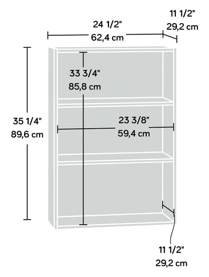 Bibliothèque 3 étagères Boston 24,5 - Cerisier cannelle|Bibliothèque Boston de 24,5 po à 3 tablettes - cerisier cannelle