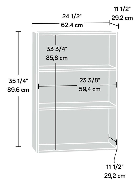 Bibliothèque 3 étagères Boston 24,5 - Cerisier cannelle|Bibliothèque Boston de 24,5 po à 3 tablettes - cerisier cannelle