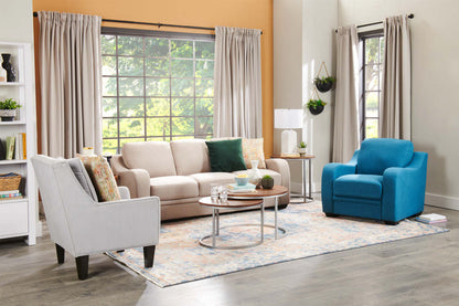 Fauteuil d’appoint club Sofa Lab personnalisable en tissu d’apparence lin de 29 po avec pattes en bois - gris Pax Slate | Made in Canada Sofa Lab Customizable Club 29 Linen-Look Fabric Accent Chair with Wood Legs - Pax Slate Grey | CLUB3049