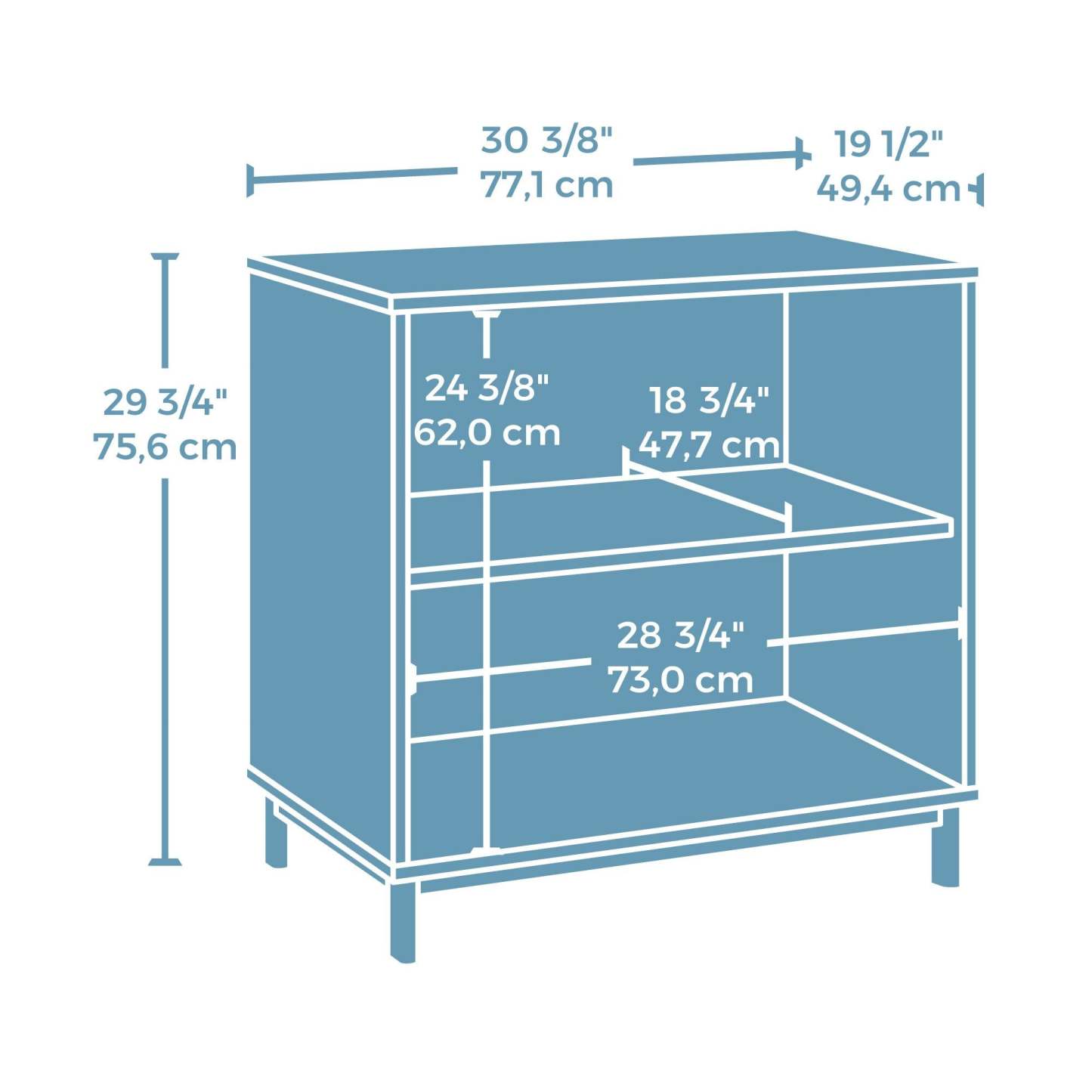 Bibliothèque 2 étagères Bergen Circle 30.35 - Bois naturel |Bibliothèque Bergen Circle de 30,35 po à 2 tablettes - bois naturel