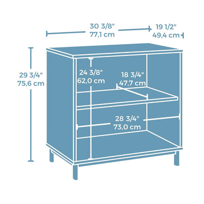 Bibliothèque 2 étagères Bergen Circle 30.35 - Bois naturel |Bibliothèque Bergen Circle de 30,35 po à 2 tablettes - bois naturel
