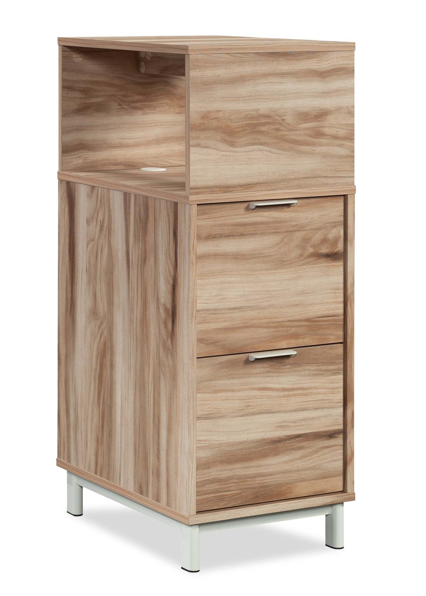 Bergen Circle 15.75 Commercial Grade File Towwr with 2-Drawers & Cubby - Natural Wood | Tour de classement Bergen Circle de 15,75 po de qualité commerciale avec 2 tiroirs et compartiment - bois naturel