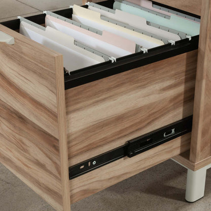 Bergen Circle 15.75 Commercial Grade File Towwr with 2-Drawers & Cubby - Natural Wood | Tour de classement Bergen Circle de 15,75 po de qualité commerciale avec 2 tiroirs et compartiment - bois naturel