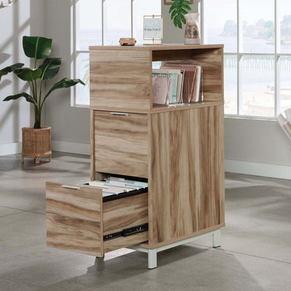 Bergen Circle 15.75 Commercial Grade File Towwr with 2-Drawers & Cubby - Natural Wood | Tour de classement Bergen Circle de 15,75 po de qualité commerciale avec 2 tiroirs et compartiment - bois naturel