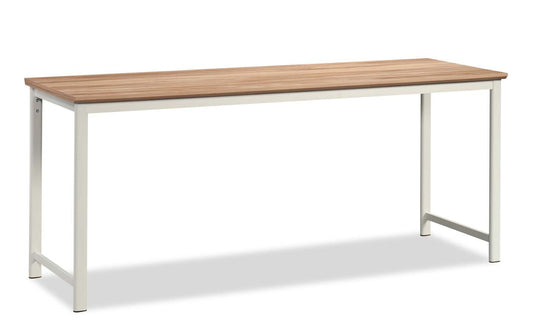 Bureau de type table Bergen Circle de 71,10 po de qualité commerciale - bois naturel