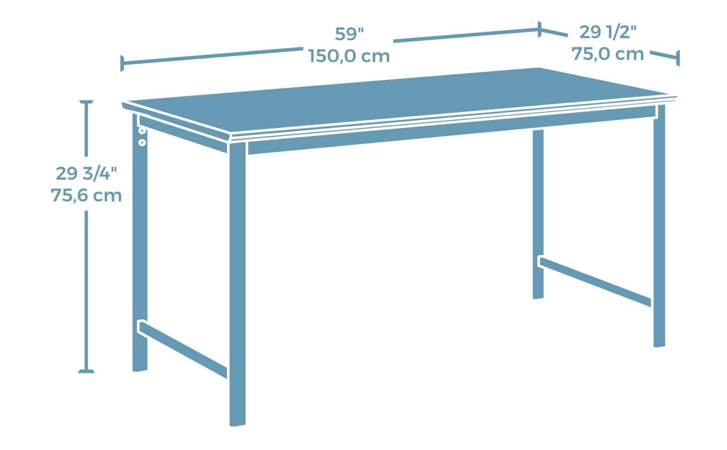 Bureau de type table Bergen Circle de 59,06 po de qualité commerciale - bois naturel