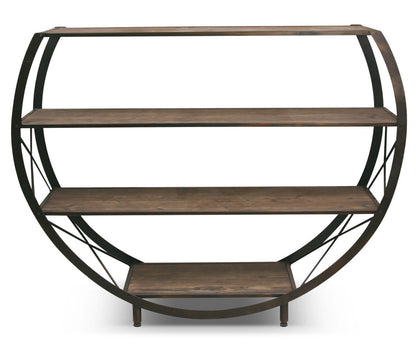 Bibliothèque circulaire ouverte 4 étagères Santa Mon 54 - Espresso|Bibliothèque circulaire Santa Mon de 54 po avec 4 tablettes ouvertes - espresso