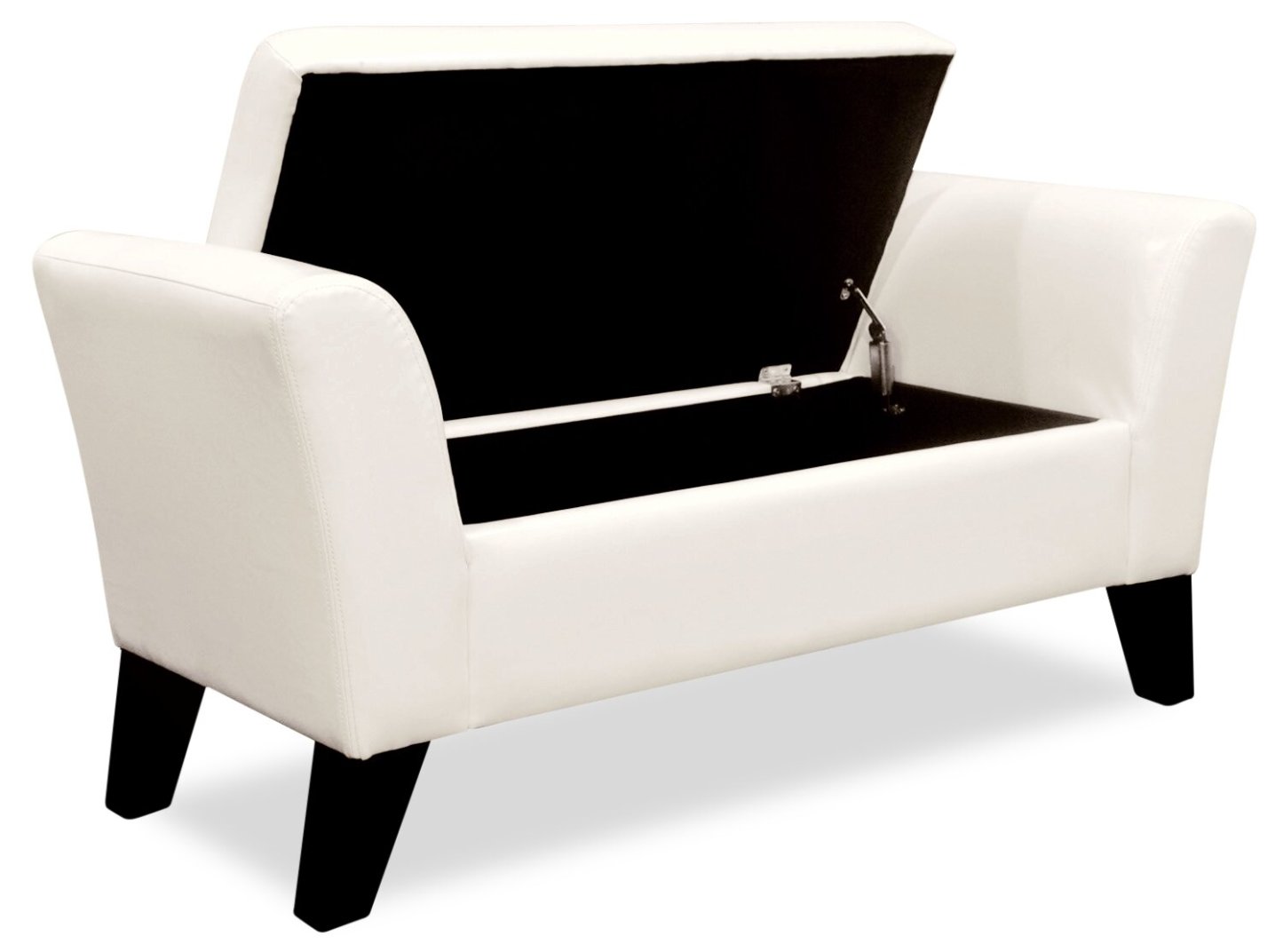 Bonn 44 Storage Ottoman - Simili Cuir Blanc|Pouf de rangement Bonn de 44 po - similicuir blanc