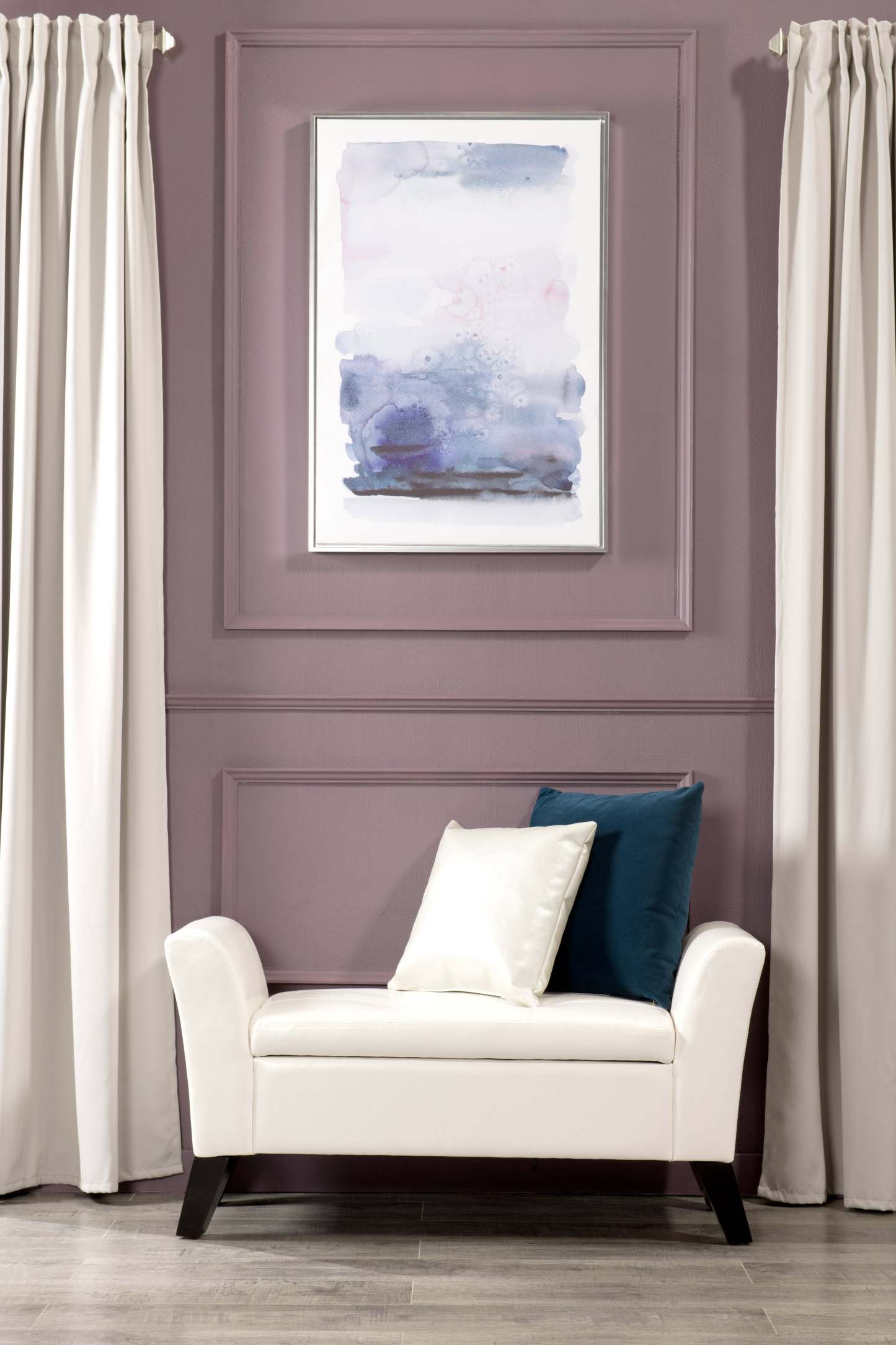 Bonn 44 Storage Ottoman - Simili Cuir Blanc|Pouf de rangement Bonn de 44 po - similicuir blanc